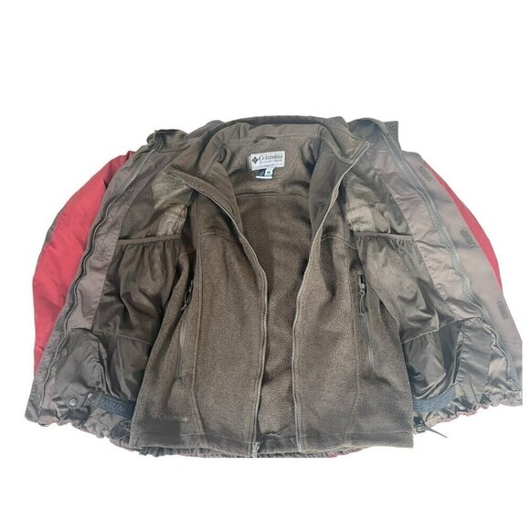 Columbia Men's L Summit Lift Interchange Red Brown 3 in 1 Waterproof Jacket - Picture 9 of 13